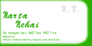 marta nehai business card